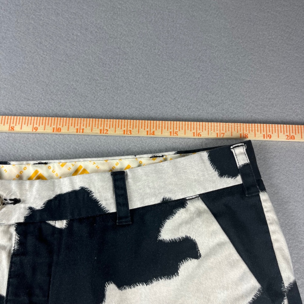 Loudmouth Golf Shorts Mens 38 Cow Print Black White Flat Front Animal Pattern - Picture 2 of 8